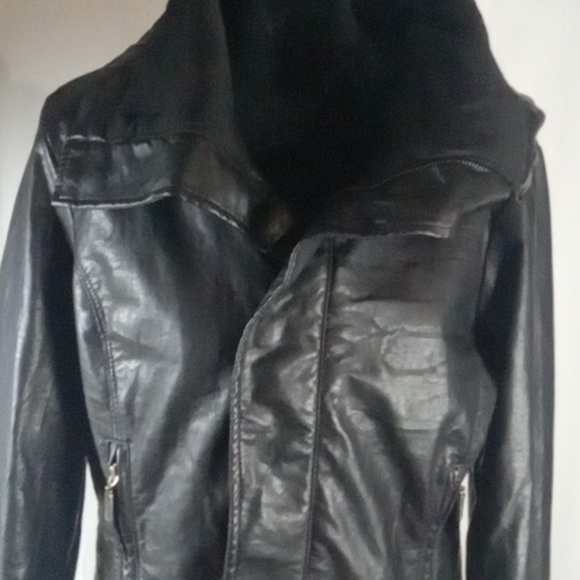Lane crawford black women's leather jacket small/ medium - Picture 5 of 8